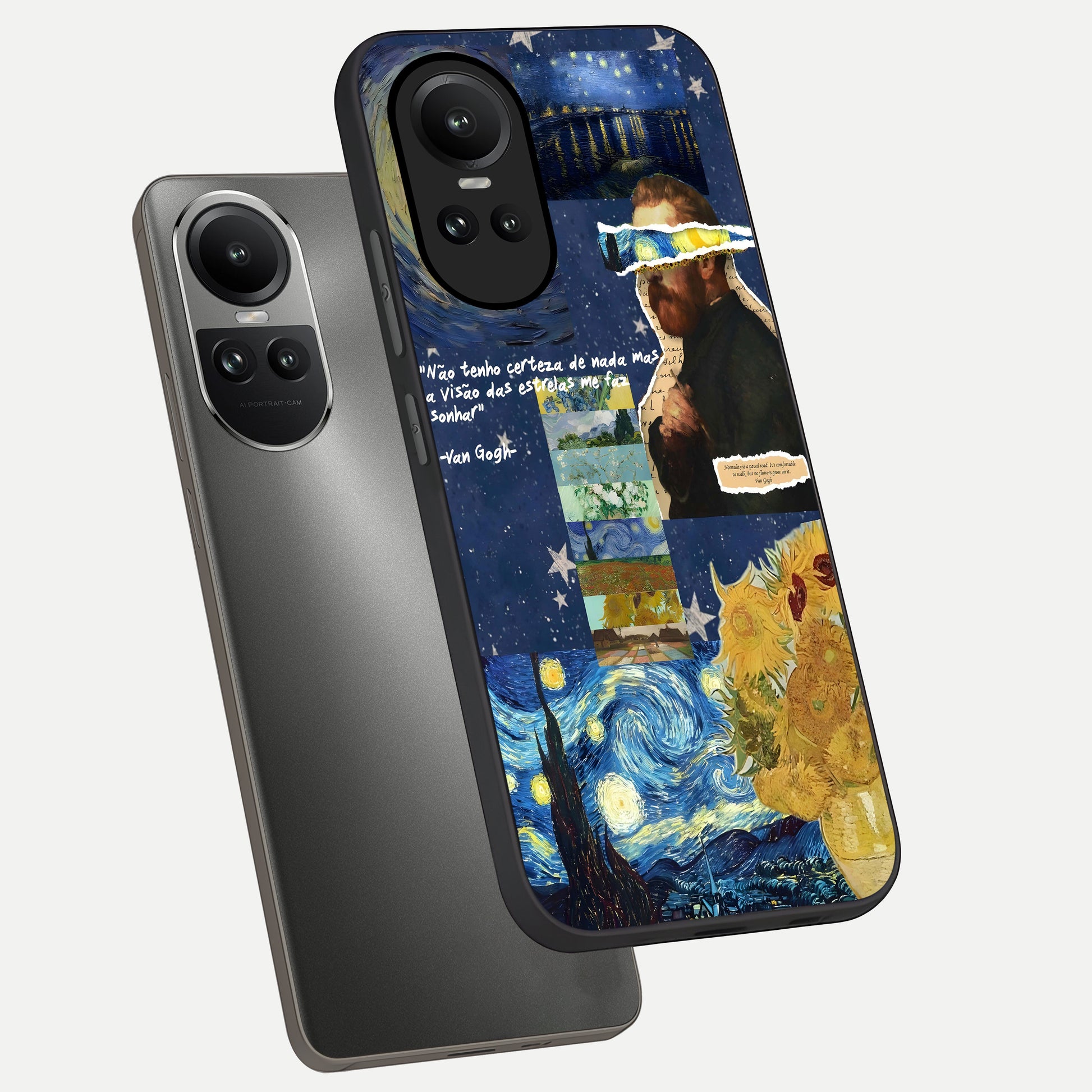  Starry Dream Vision phone case For Oppo Reno 10 showing premium glass back cover with detailed artwork