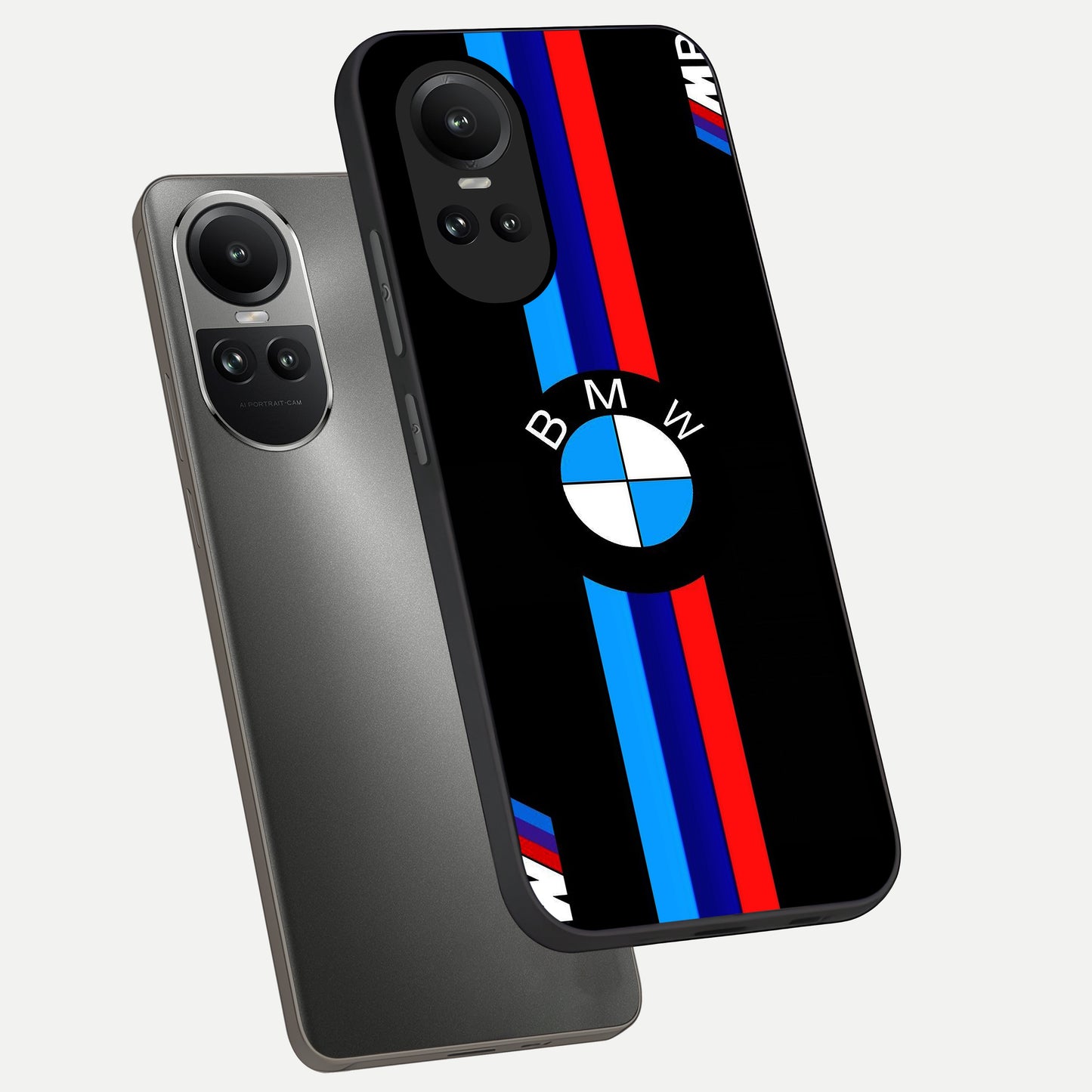  Turbo BMW Beast phone case For Oppo Reno 10 showing premium glass back cover with detailed artwork