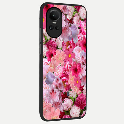  Bloom Crush Fantasy back cover For Oppo Reno 10 slim fit glass case with vibrant aesthetic design
