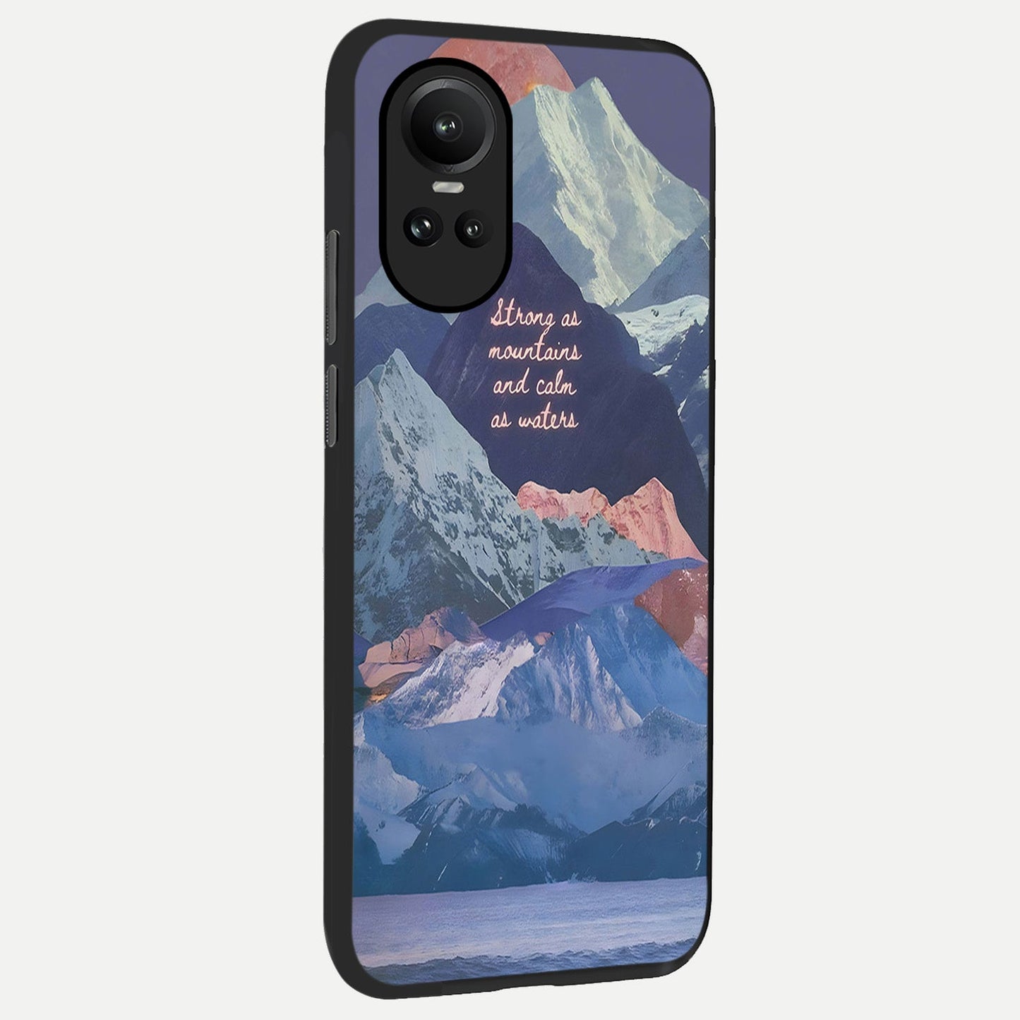  Celestial Mountain Calm back cover For Oppo Reno 10 slim fit glass case with vibrant aesthetic design