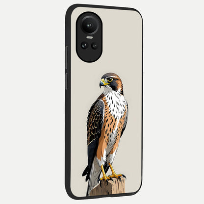  Clever Eagle back cover For Oppo Reno 10 slim fit glass case with vibrant aesthetic design