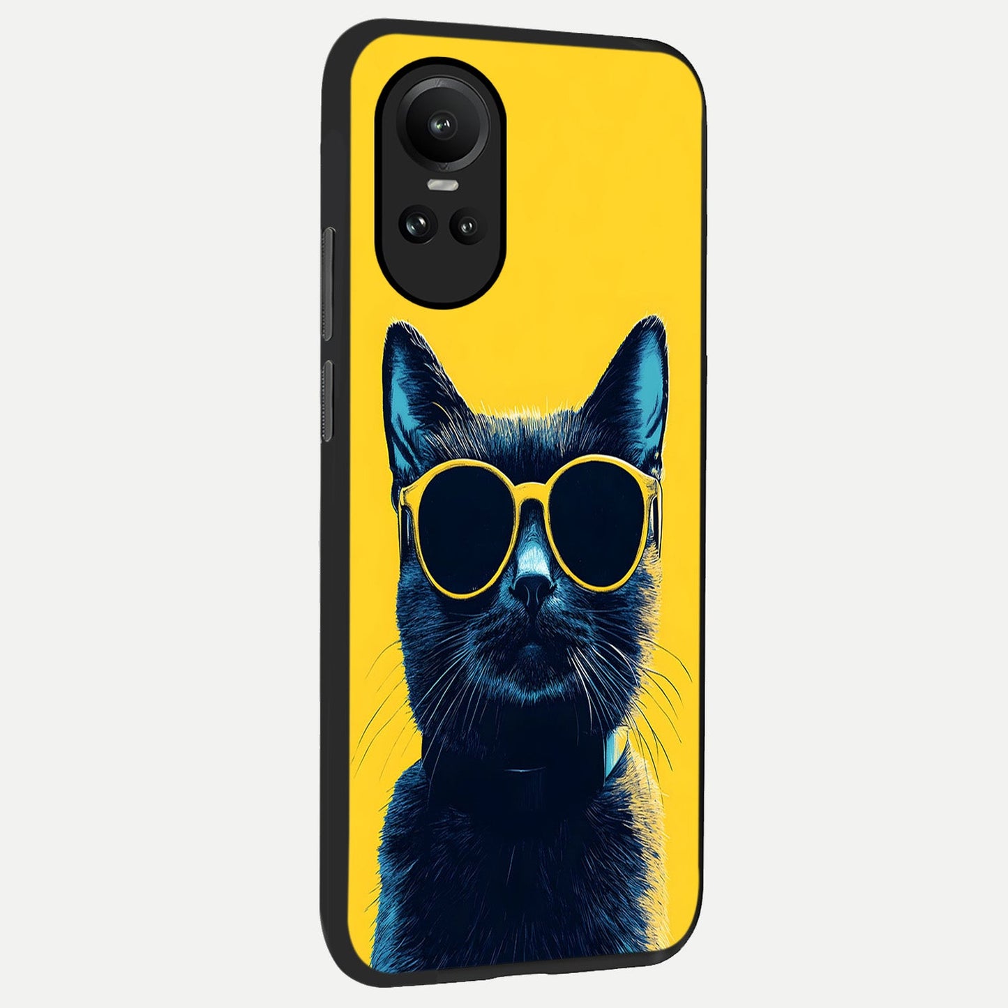  Cool Cat Vibes back cover For Oppo Reno 10 slim fit glass case with vibrant aesthetic design