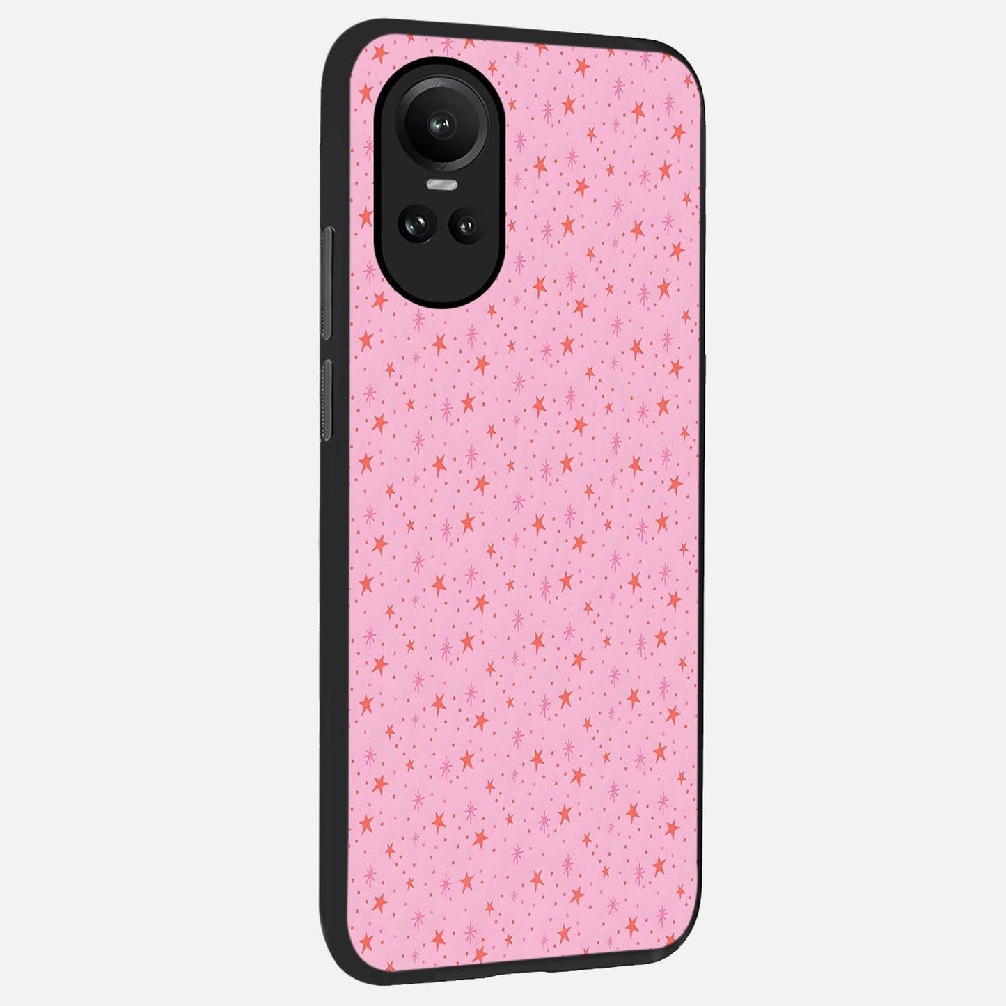  Cosmic Pink Sparkle back cover For Oppo Reno 10 slim fit glass case with vibrant aesthetic design