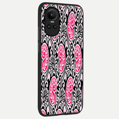  Crimson Paisley Charm back cover For Oppo Reno 10 slim fit glass case with vibrant aesthetic design