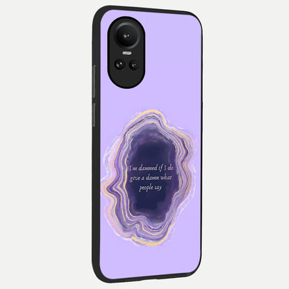  Damned People Quote back cover For Oppo Reno 10 slim fit glass case with vibrant aesthetic design