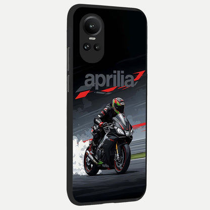  Dark Aprilla back cover For Oppo Reno 10 slim fit glass case with vibrant aesthetic design