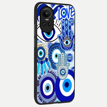  Evil Eyes Dream back cover For Oppo Reno 10 slim fit glass case with vibrant aesthetic design