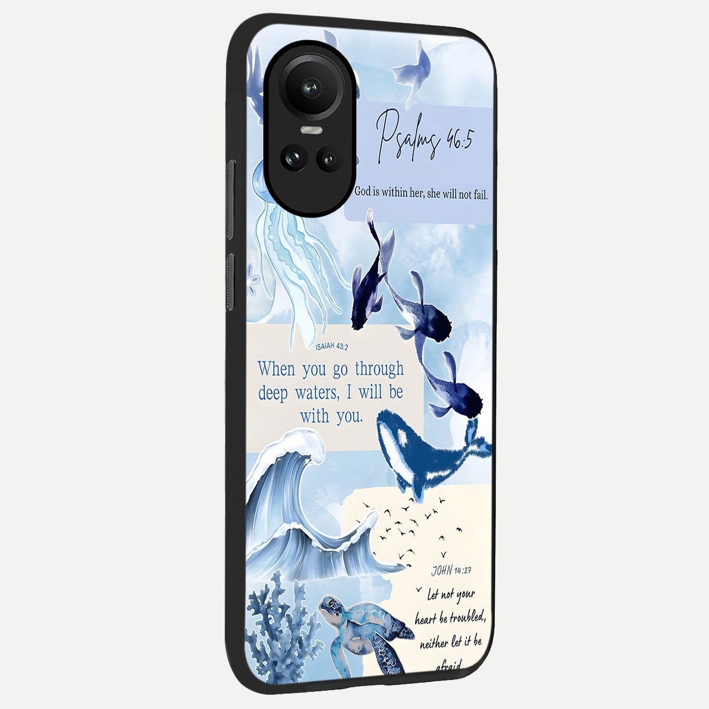  Faithful Ocean Promise back cover For Oppo Reno 10 slim fit glass case with vibrant aesthetic design