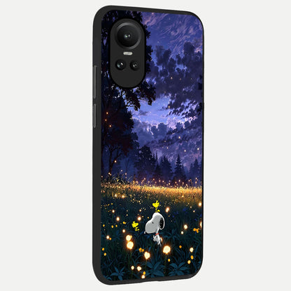  Firefly Meadow Magic back cover For Oppo Reno 10 slim fit glass case with vibrant aesthetic design