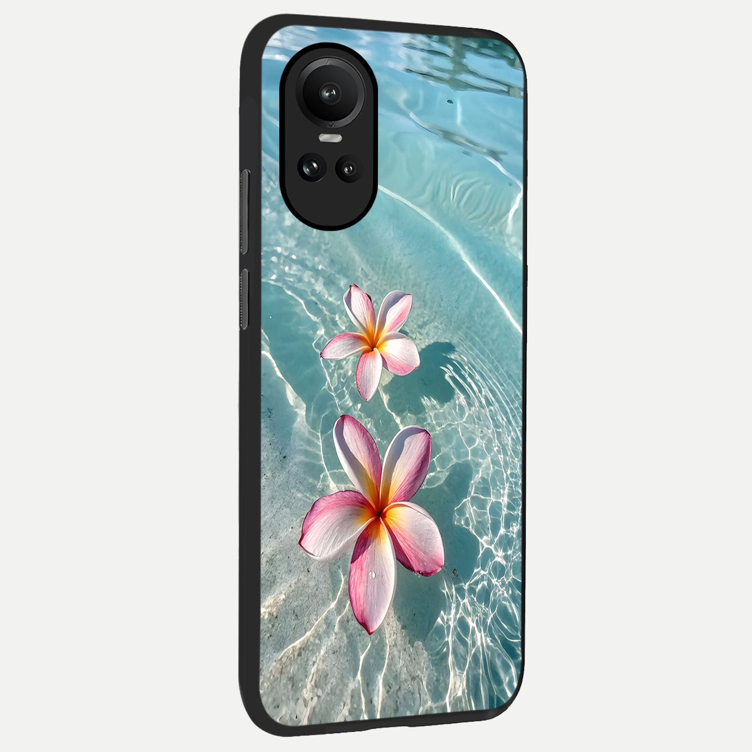  Floating Bloom Bliss back cover For Oppo Reno 10 slim fit glass case with vibrant aesthetic design