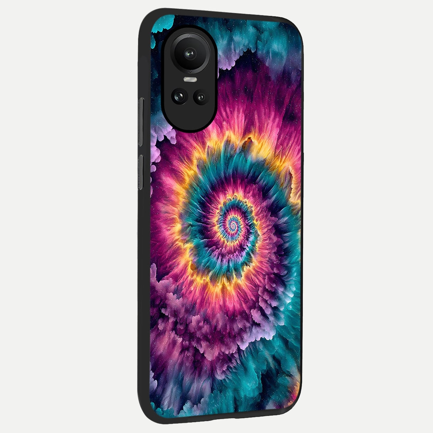  Galactic Spiral Burst back cover For Oppo Reno 10 slim fit glass case with vibrant aesthetic design