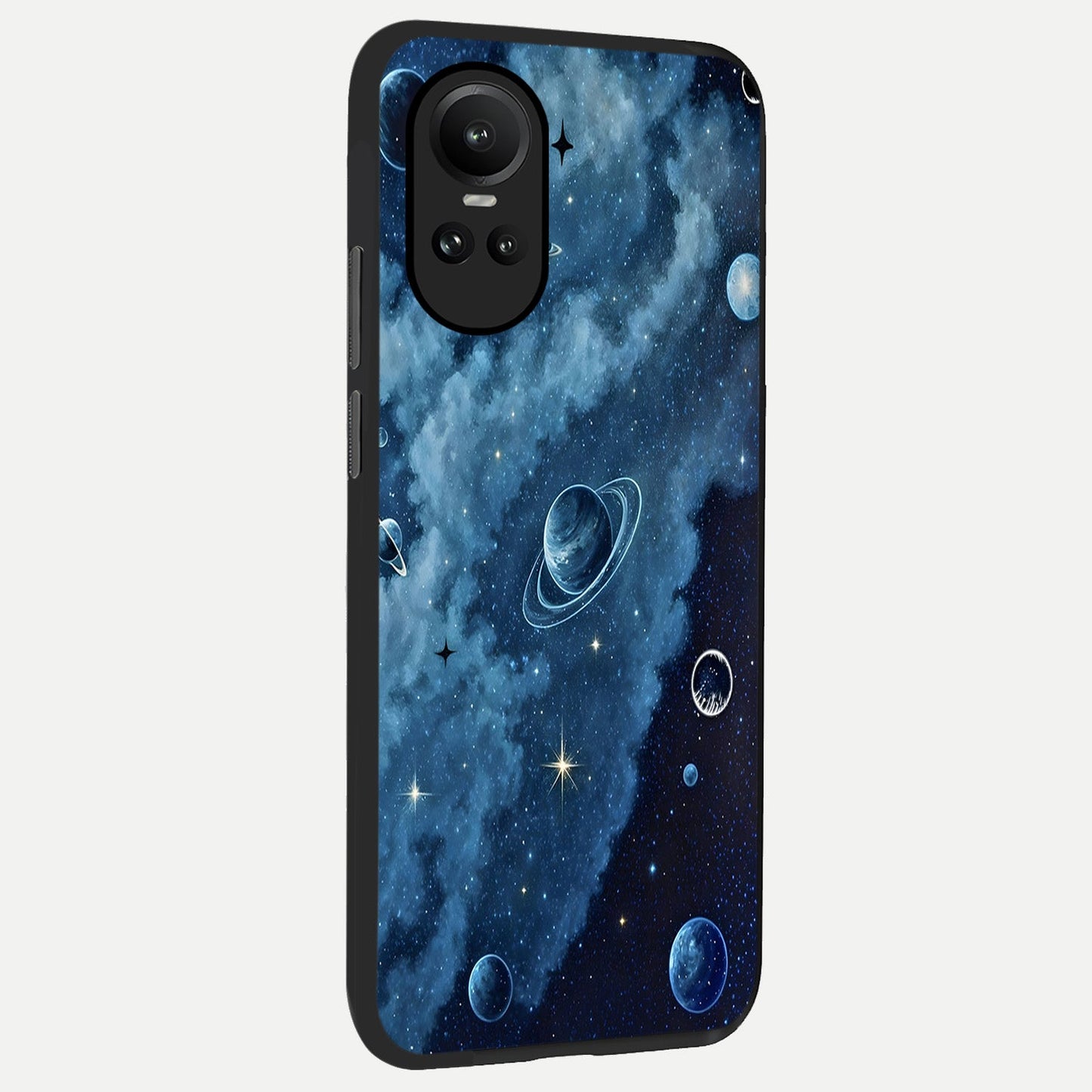  Galaxy Dream Space back cover For Oppo Reno 10 slim fit glass case with vibrant aesthetic design
