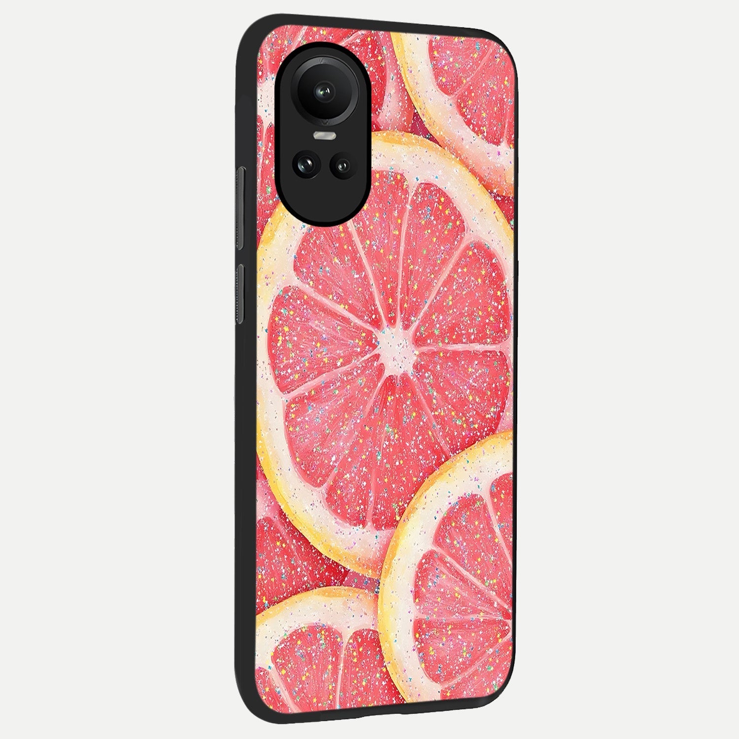  Glitter Grapefruit back cover For Oppo Reno 10 slim fit glass case with vibrant aesthetic design