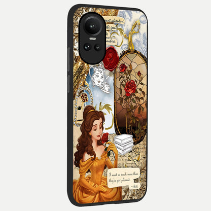  Golden Dream Belle back cover For Oppo Reno 10 slim fit glass case with vibrant aesthetic design