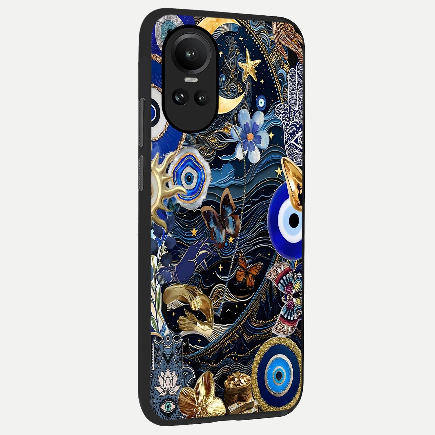  Golden Moon Magic back cover For Oppo Reno 10 slim fit glass case with vibrant aesthetic design