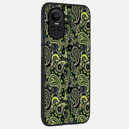  Green Lemon back cover For Oppo Reno 10 slim fit glass case with vibrant aesthetic design