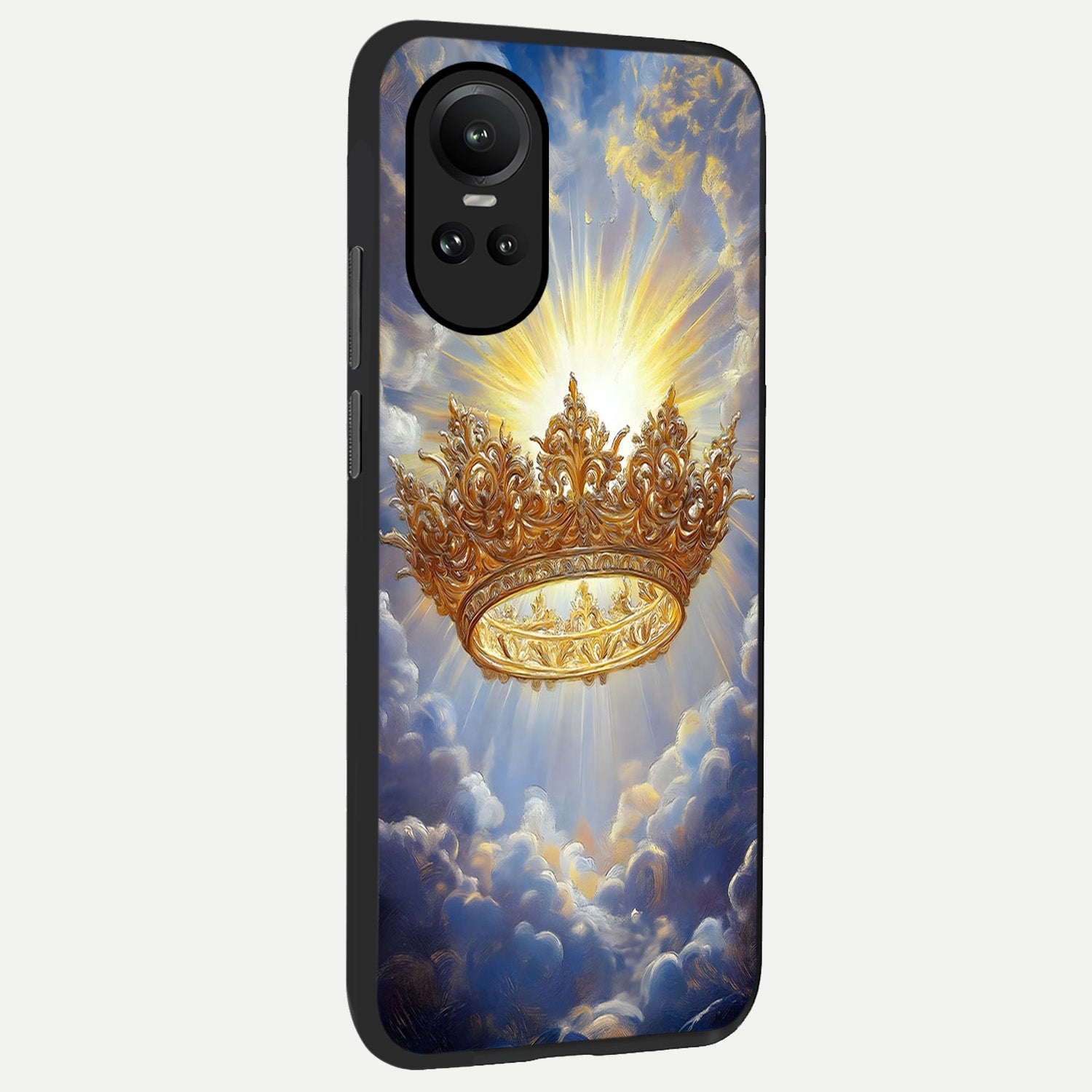  Heavenly Crown Light back cover For Oppo Reno 10 slim fit glass case with vibrant aesthetic design