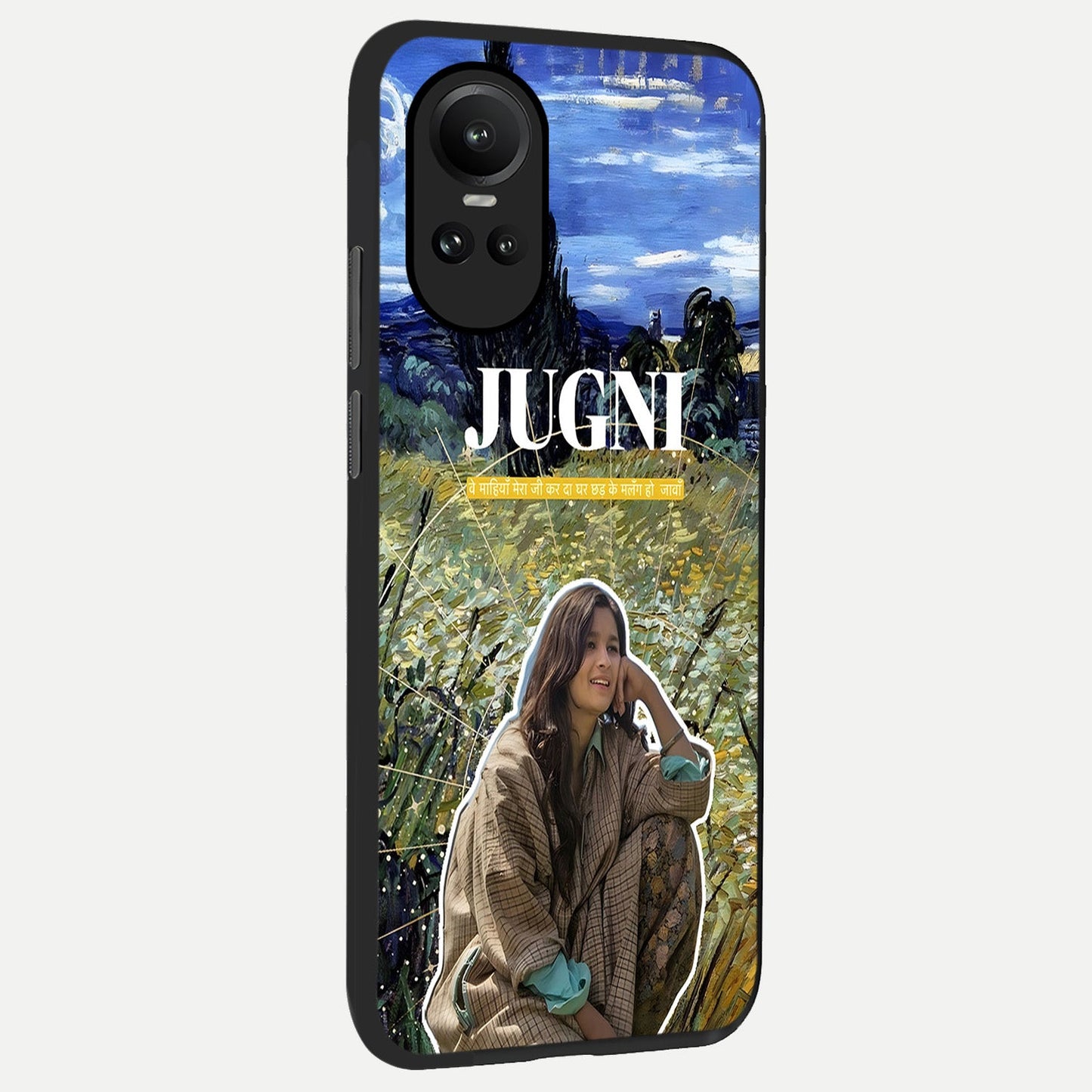  Jugni Soul Vibes back cover For Oppo Reno 10 slim fit glass case with vibrant aesthetic design