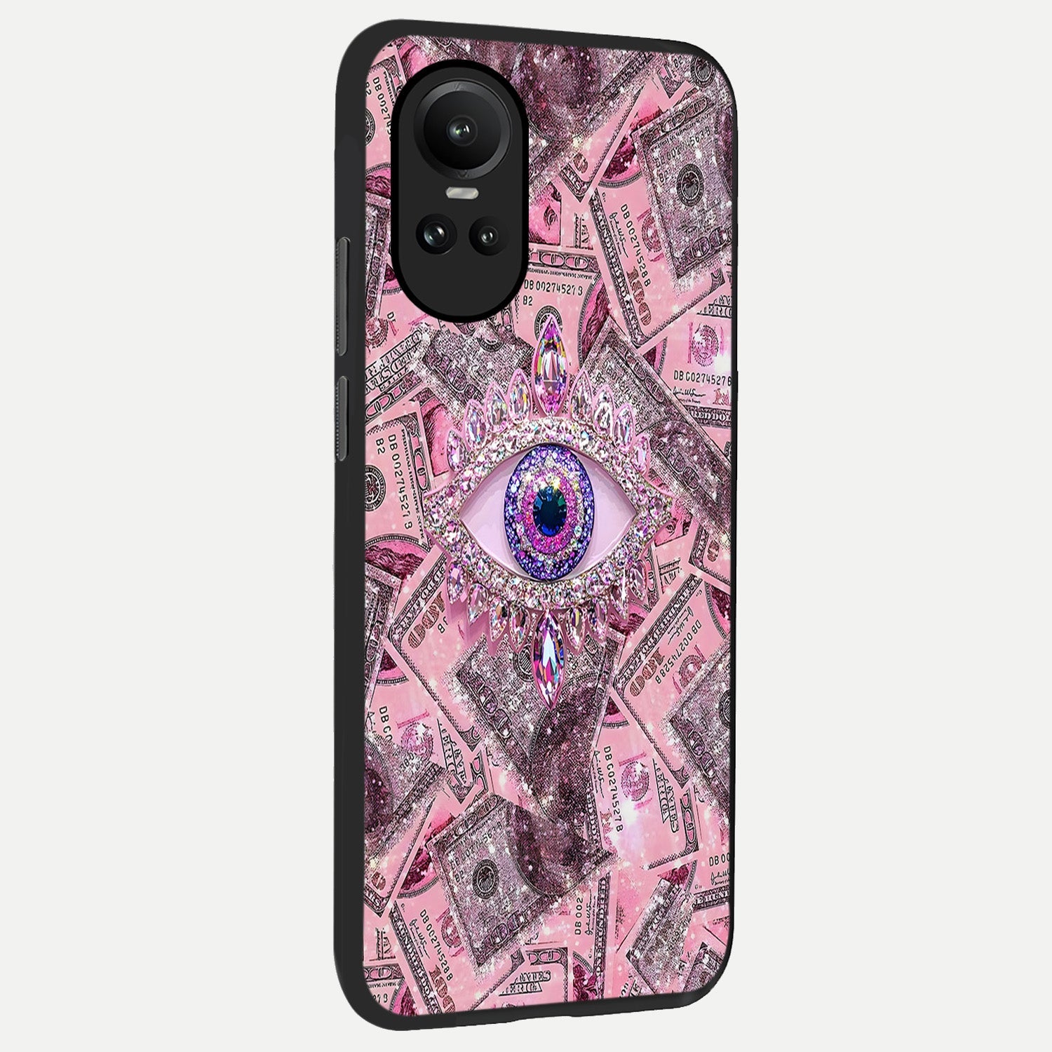  Money Eye Luxe back cover For Oppo Reno 10 slim fit glass case with vibrant aesthetic design