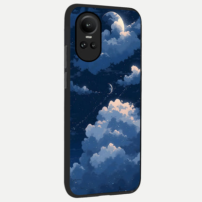  Moon Dream Haze back cover For Oppo Reno 10 slim fit glass case with vibrant aesthetic design