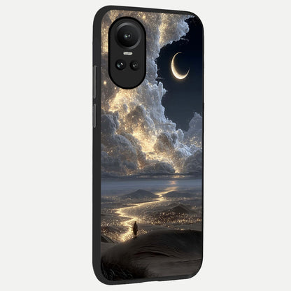  Moonlight Spark Path back cover For Oppo Reno 10 slim fit glass case with vibrant aesthetic design