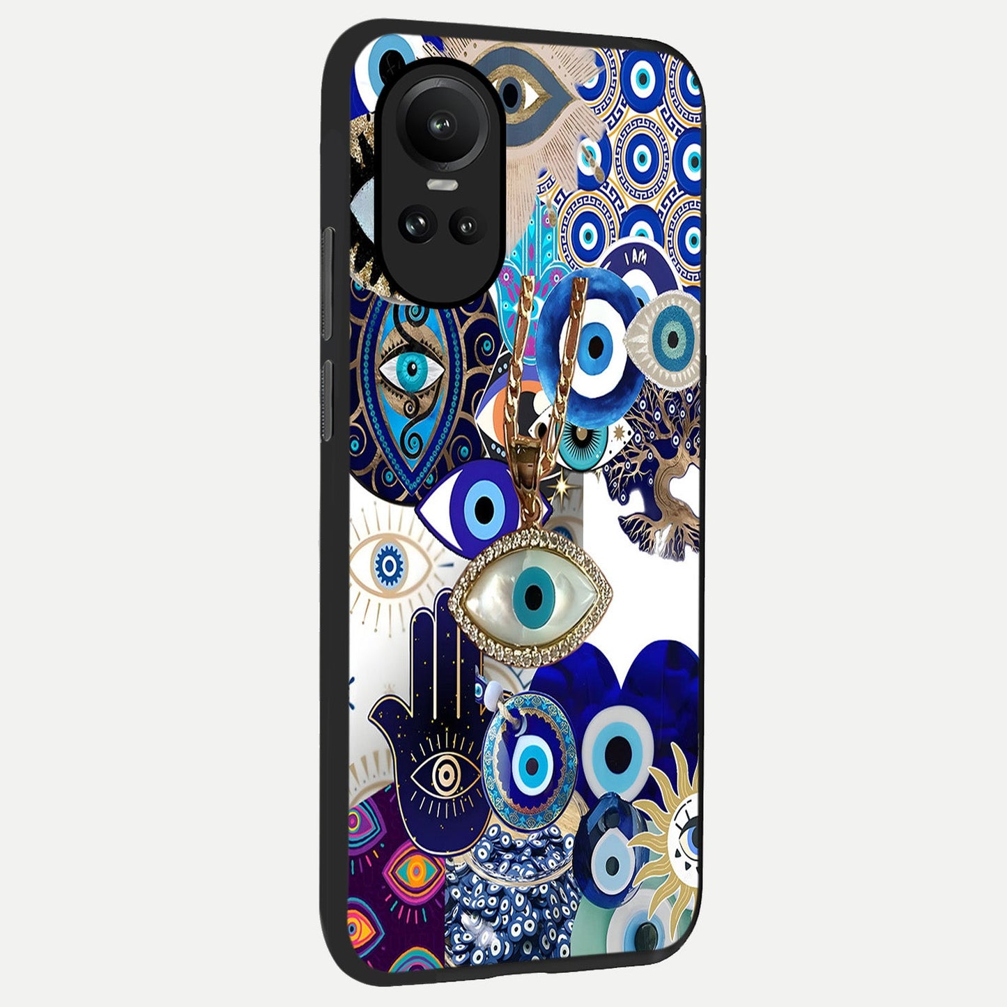  Mystic Charm Eye back cover For Oppo Reno 10 slim fit glass case with vibrant aesthetic design