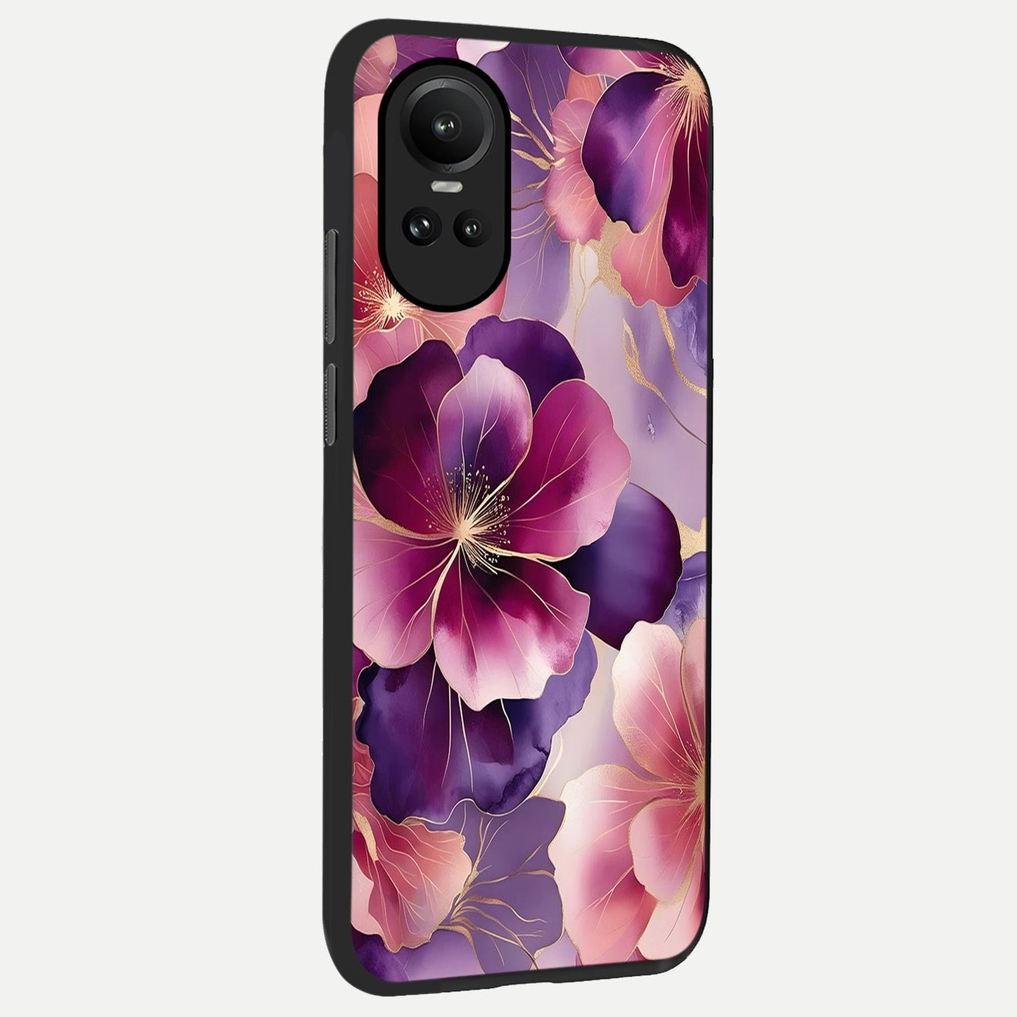  Pink Bouquet Florals back cover For Oppo Reno 10 slim fit glass case with vibrant aesthetic design