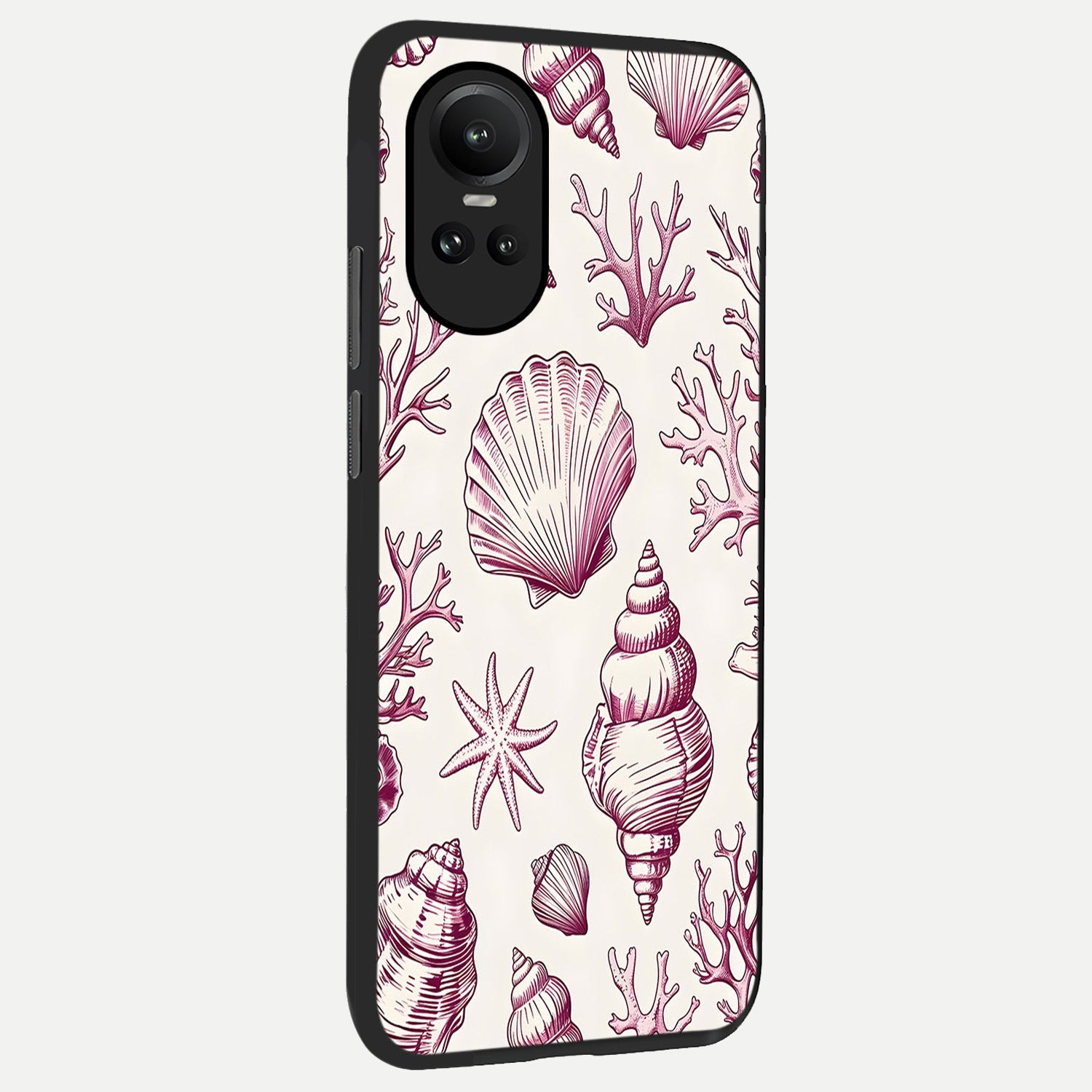  Pink Power Sparks back cover For Oppo Reno 10 slim fit glass case with vibrant aesthetic design