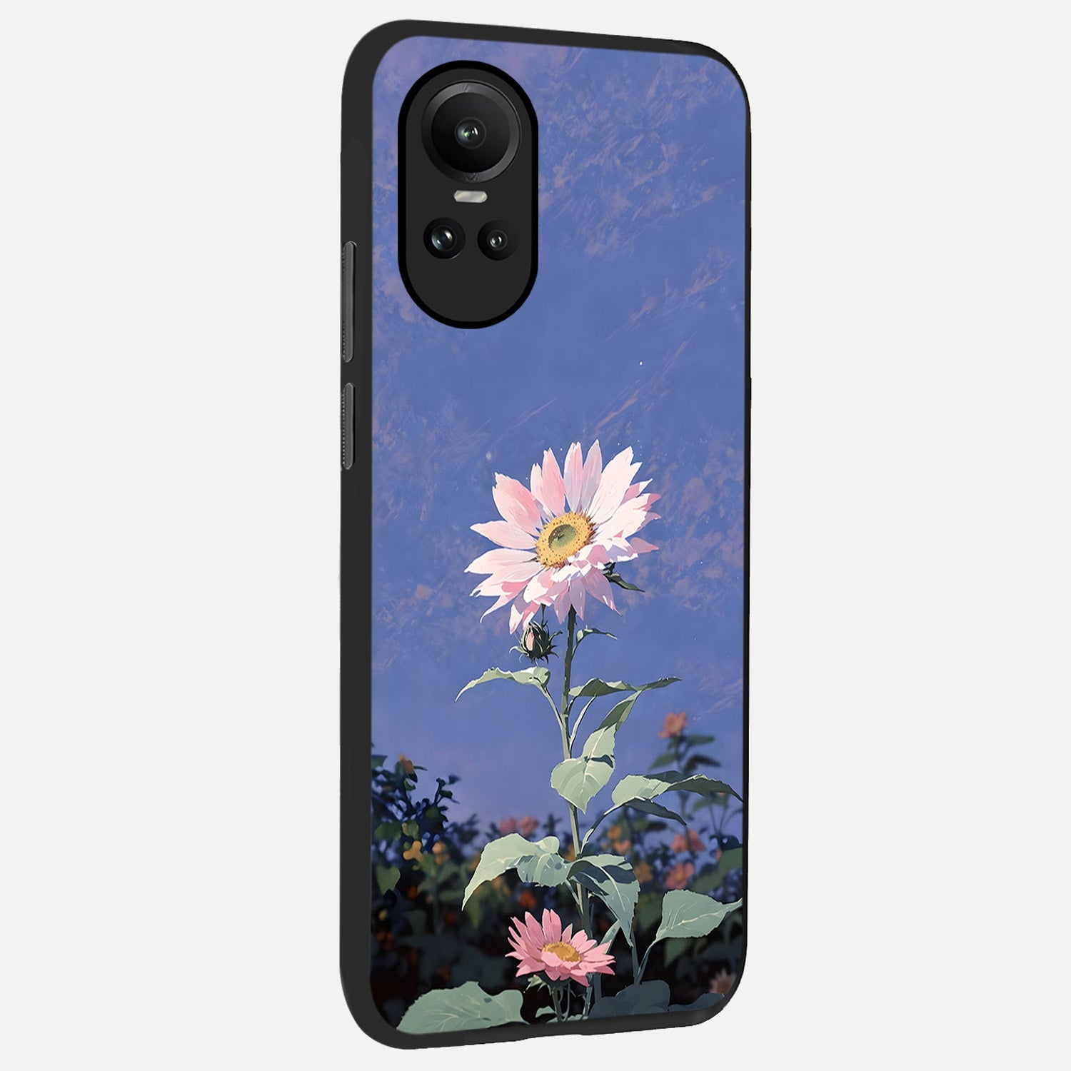  Pink Shells Outline back cover For Oppo Reno 10 slim fit glass case with vibrant aesthetic design