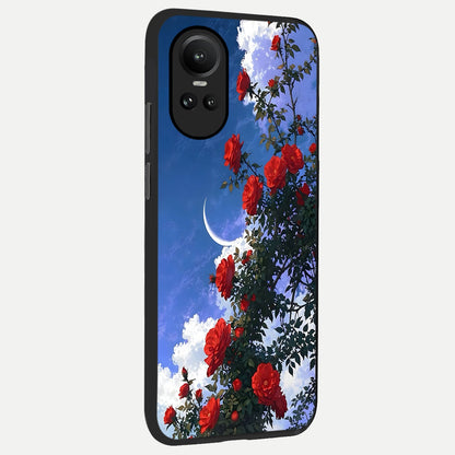  Rose Drift Flowers back cover For Oppo Reno 10 slim fit glass case with vibrant aesthetic design