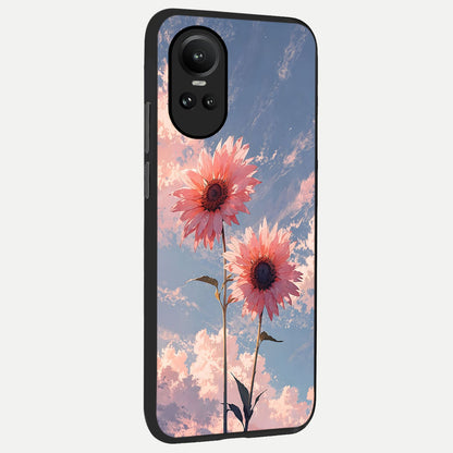 Sun Moon Balance back cover For Oppo Reno 10 slim fit glass case with vibrant aesthetic design