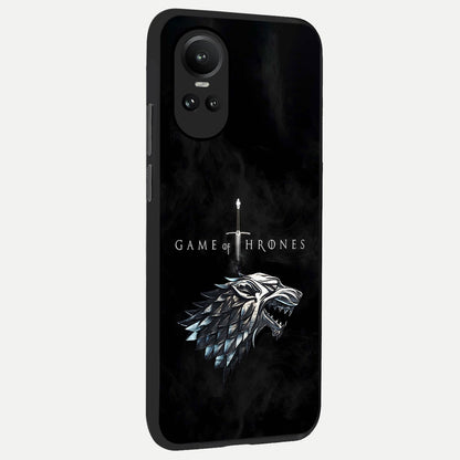  Throne Wolf Legacy back cover For Oppo Reno 10 slim fit glass case with vibrant aesthetic design