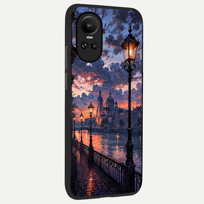  Twilight River Lights back cover For Oppo Reno 10 slim fit glass case with vibrant aesthetic design