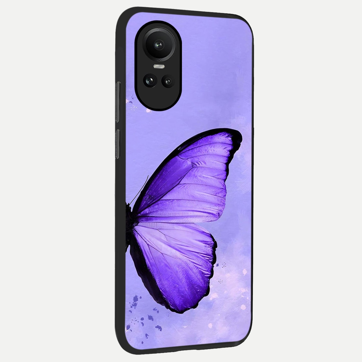  Violet Dream Wing back cover For Oppo Reno 10 slim fit glass case with vibrant aesthetic design