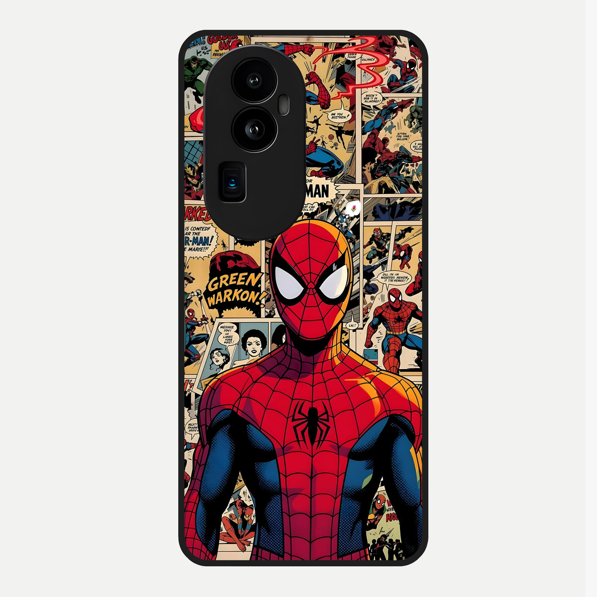  Aesthetic Spider Glass Case For Oppo Reno 10 Pro Plus back cover – full design glossy printed glass finish