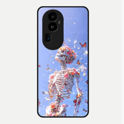  Bloom Beyond Bones Glass Case For Oppo Reno 10 Pro Plus back cover – full design glossy printed glass finish