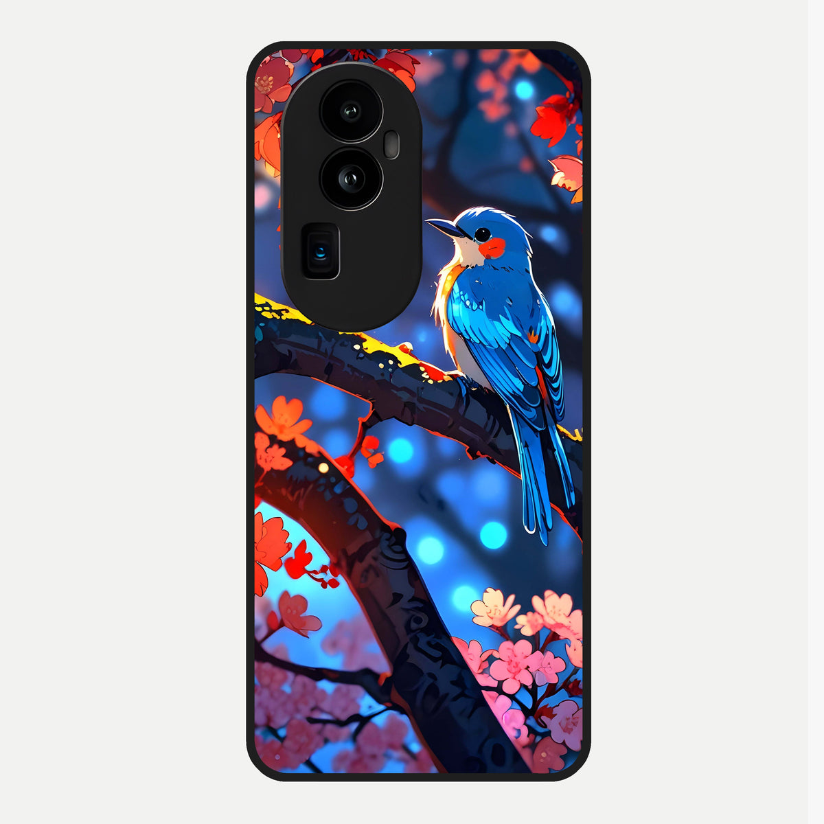  Blooming Water Drift Glass Case For Oppo Reno 10 Pro Plus back cover – full design glossy printed glass finish
