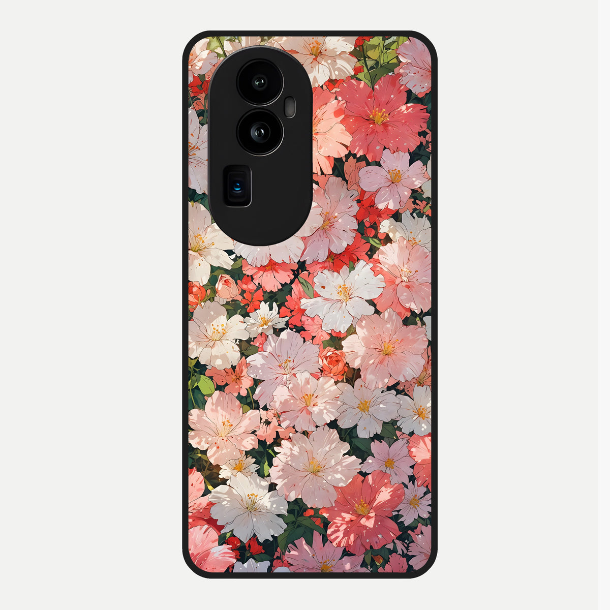  Blush Bloom Field Glass Case For Oppo Reno 10 Pro Plus back cover – full design glossy printed glass finish