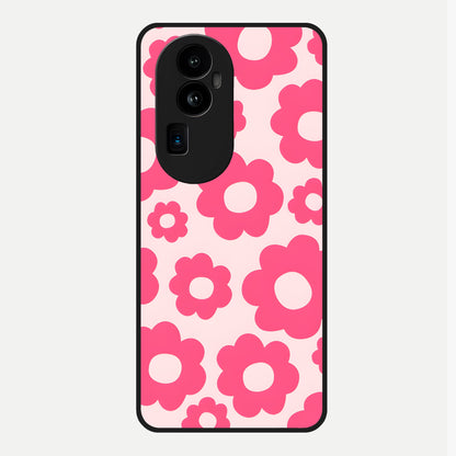  Blush Flower Pop Glass Case For Oppo Reno 10 Pro Plus back cover – full design glossy printed glass finish