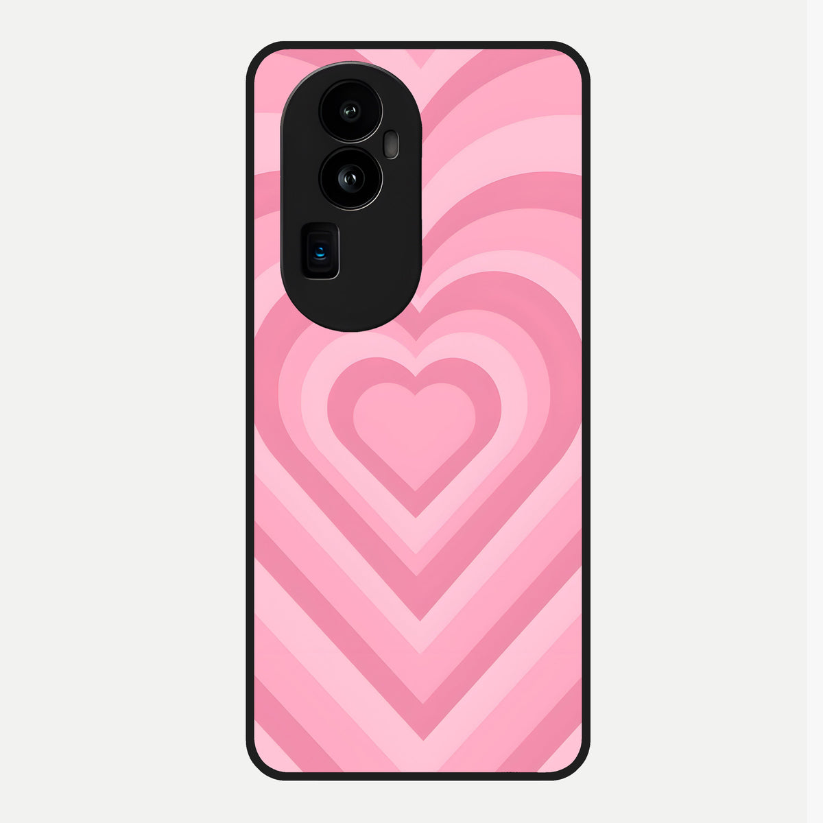  Blush Heart Waves Glass Case For Oppo Reno 10 Pro Plus back cover – full design glossy printed glass finish