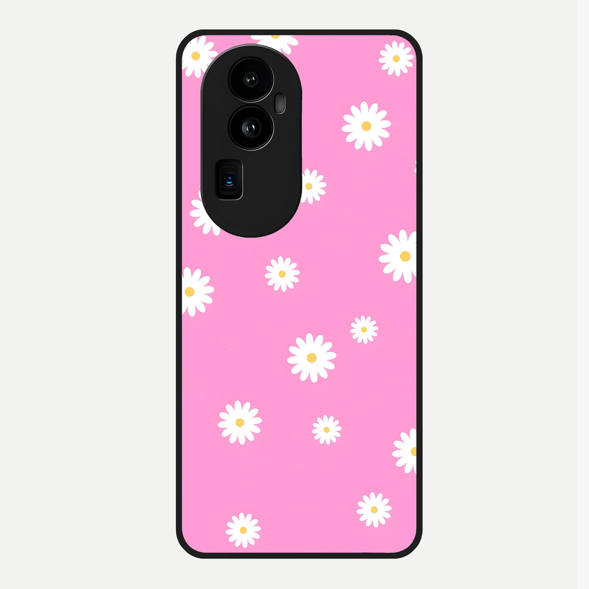  Bubblegum Daisy Pop Glass Case For Oppo Reno 10 Pro Plus back cover – full design glossy printed glass finish