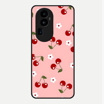  Cherry Love Mood Glass Case For Oppo Reno 10 Pro Plus back cover – full design glossy printed glass finish