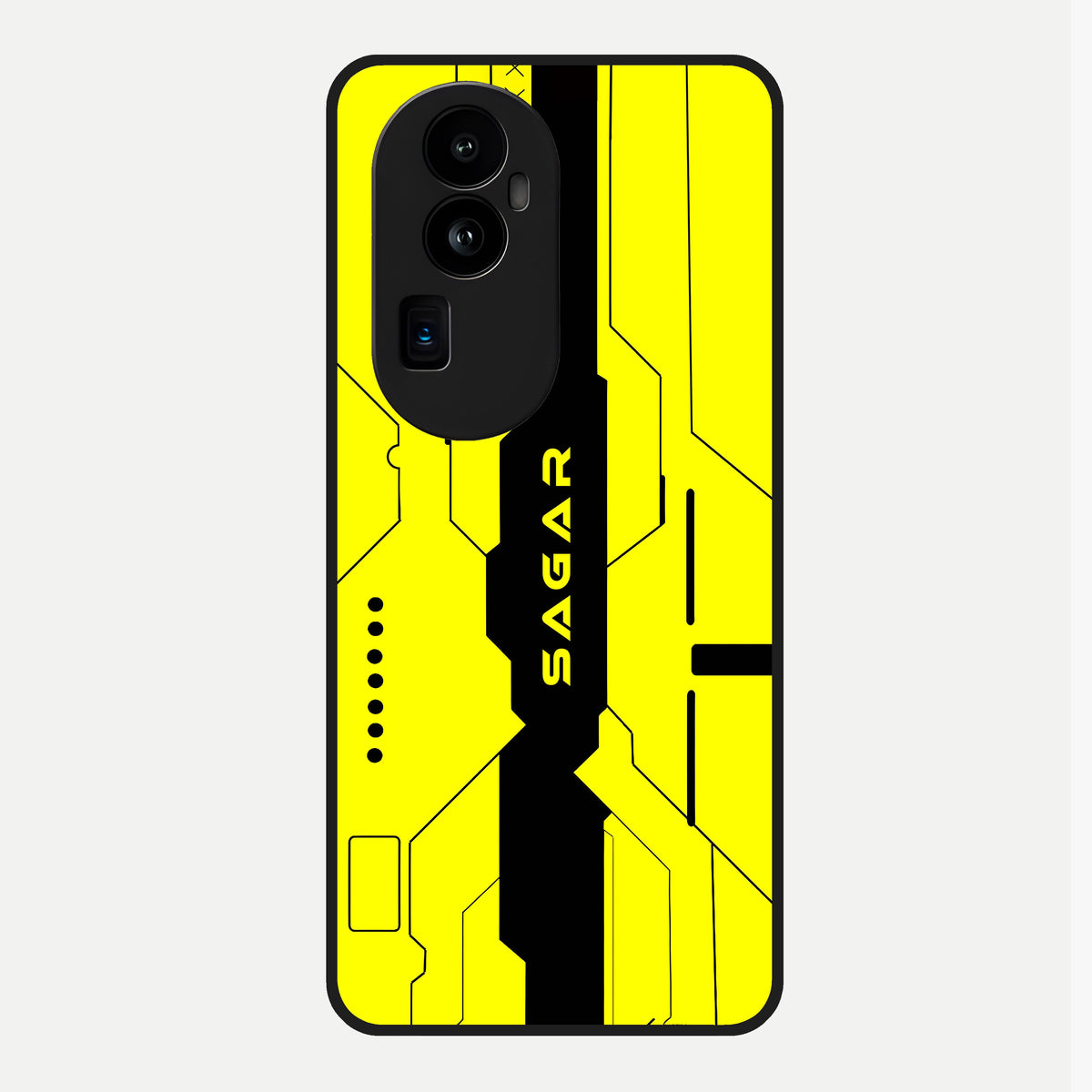  Circuit CYBERPUNK Custom Name Glass Case For Oppo Reno 10 Pro Plus back cover – full design glossy printed glass finish