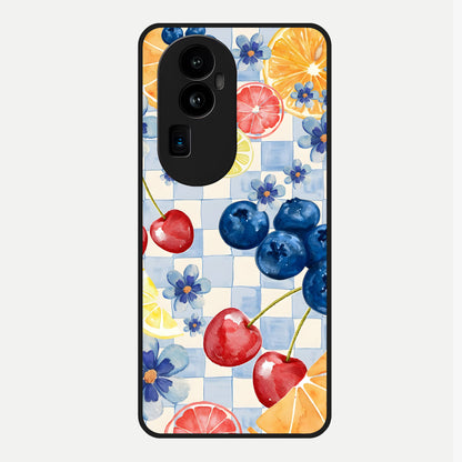  Citrus Bloom Joy Glass Case For Oppo Reno 10 Pro Plus back cover – full design glossy printed glass finish