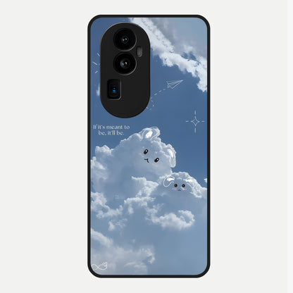  Cloud Bunny Dreams Glass Case For Oppo Reno 10 Pro Plus back cover – full design glossy printed glass finish