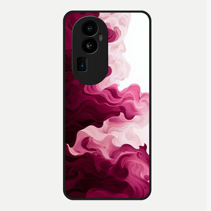  Crimson Wave Flow Glass Case For Oppo Reno 10 Pro Plus back cover – full design glossy printed glass finish