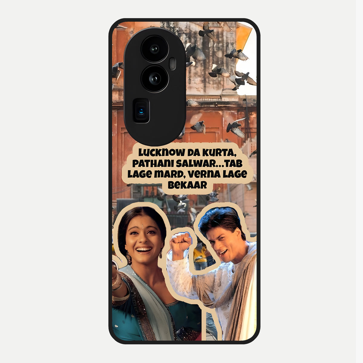  Desi Retro Vibes Glass Case For Oppo Reno 10 Pro Plus back cover – full design glossy printed glass finish