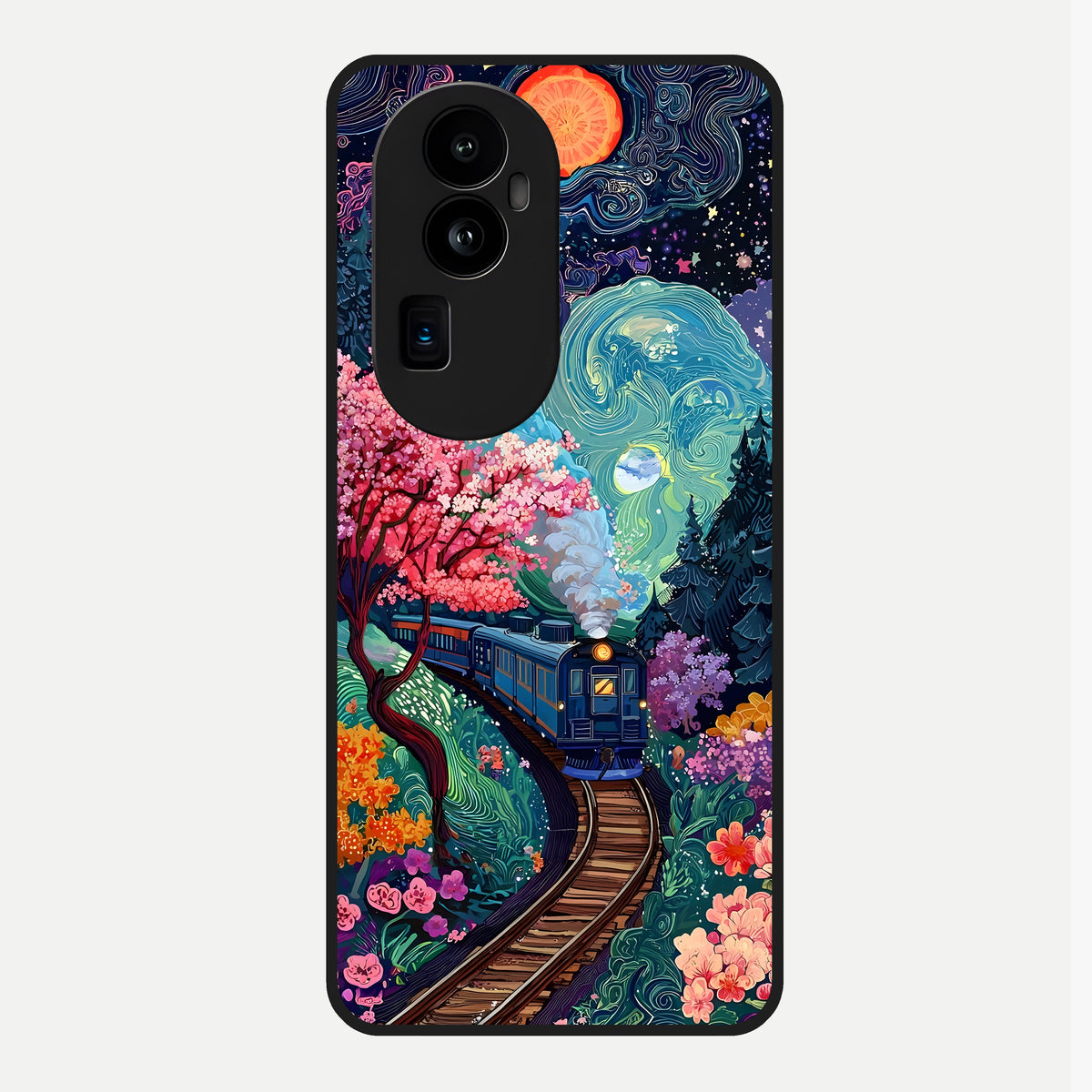  Digital Art Glass Case For Oppo Reno 10 Pro Plus back cover – full design glossy printed glass finish