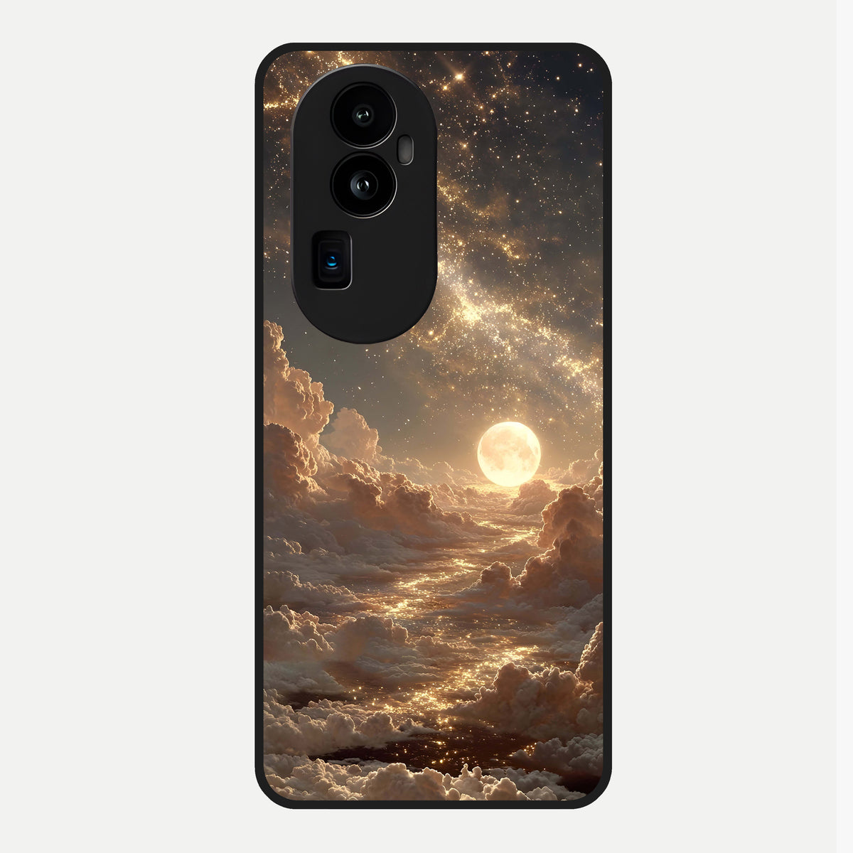  Golden Sky Dream Glass Case For Oppo Reno 10 Pro Plus back cover – full design glossy printed glass finish