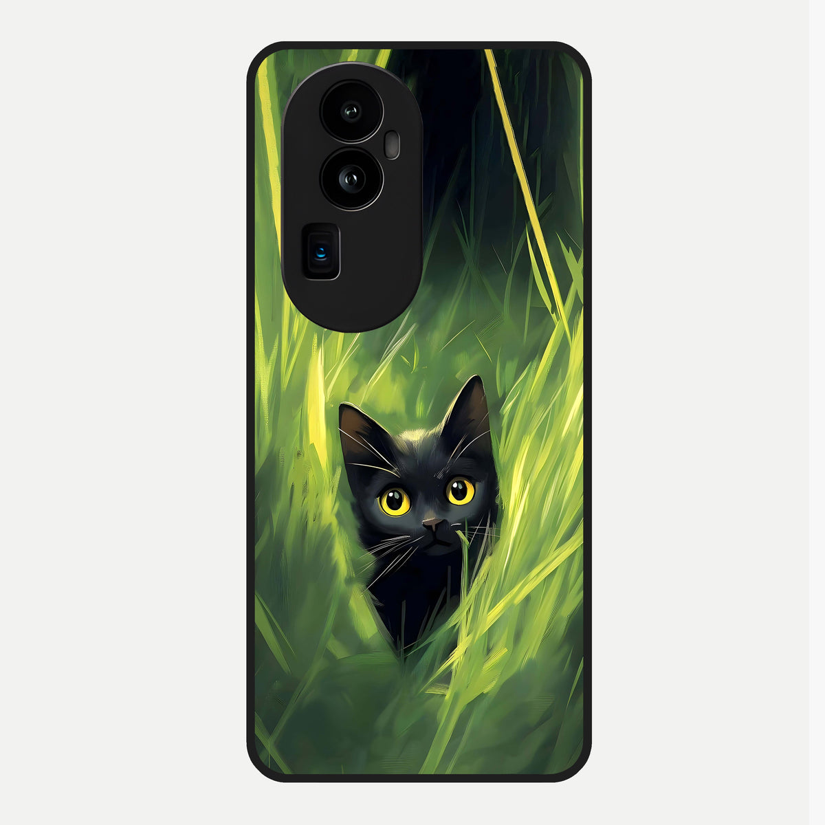  Hidden Cat Whisper Glass Case For Oppo Reno 10 Pro Plus back cover – full design glossy printed glass finish